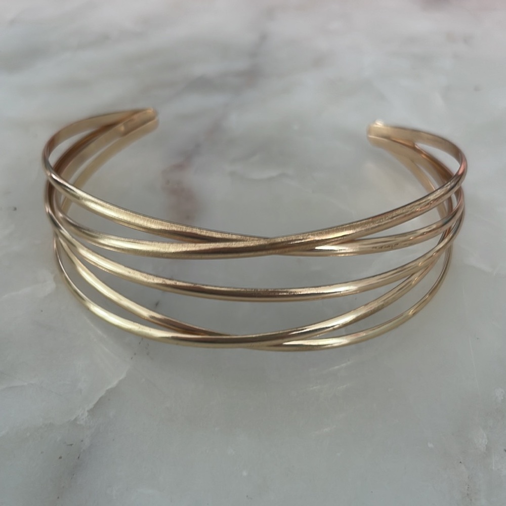 Triple Metallic Band Arm Cuff Bracelet